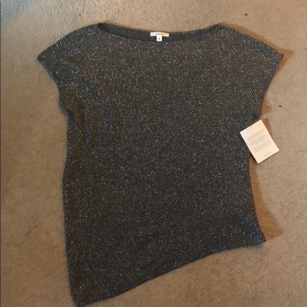 Asymmetrical short sleeve top
